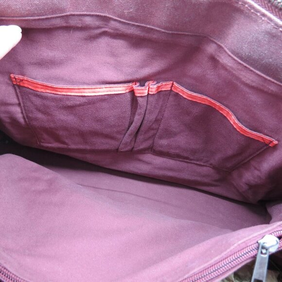 TSD Burgundy Stone Creek Tote Bag Premium Waxed Canvas & Leather Durable - Picture 9 of 14